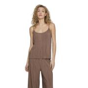 Geplooide Mouwloze Top Vrouwen Vila , Brown , Dames