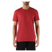 Katoenen T-shirt met Voorlogo Patch Calvin Klein Jeans , Red , Heren