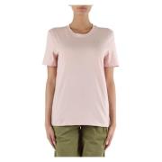 Katoenen T-shirt met Voorlogo Patch Calvin Klein Jeans , Pink , Dames