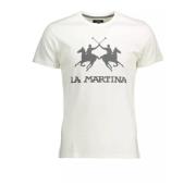 Stijlvol Logo Print Katoenen T-shirt La Martina , White , Heren