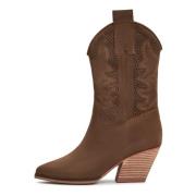 Luxe Suede Cowboy Laarzen - Bruin Cesare Gaspari , Brown , Dames