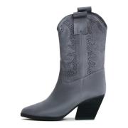 Luxe Suede Cowboy Laarzen - Grijs Cesare Gaspari , Gray , Dames