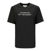 Front Phrase Korte Mouw Ronde Hals T-Shirt Victoria Beckham , Black , ...