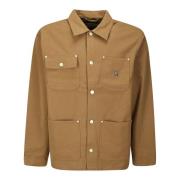 Suède Jas met Gouden Knopen Carhartt Wip , Brown , Heren