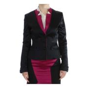 Blazer Jas met Logo Details Exte , Black , Dames