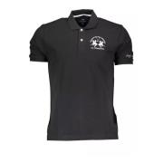 Zwarte katoenen poloshirt met logo La Martina , Black , Heren