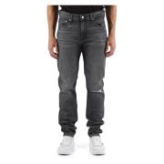 Slim Taper Denim Jeans Vijf Zakken Calvin Klein Jeans , Gray , Heren