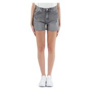 Mom Fit Denim Shorts Vijf Zakken Calvin Klein Jeans , Gray , Dames