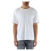 Contrastpaneel Katoenen T-shirt Calvin Klein Jeans , White , Heren