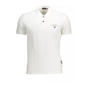 Geborduurd Logo Katoenen Poloshirt Napapijri , White , Heren