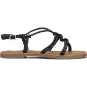 Zwarte Leren Sandalen Lina Locchi , Black , Dames