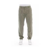 Army Cotton Chino Broek Baldinini , Green , Heren