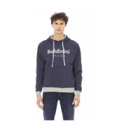 Blauwe Hoodie met Logo en Maxi Zak Baldinini , Blue , Heren