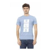 Stijlvolle katoenen T-shirt met voorprint Baldinini , Blue , Heren