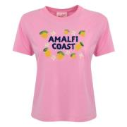 Amalfi Coast Pink T-shirt MC2 Saint Barth , Pink , Dames