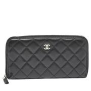 Pre-owned Leather wallets Chanel Vintage , Black , Dames