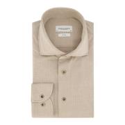 Beige Business Overhemd met Geruit Dessin Profuomo , Beige , Heren