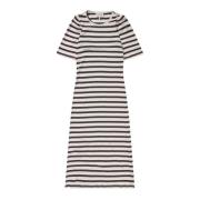 Gestreepte Jurk met Pofschouders Munthe , Multicolor , Dames