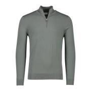 Groene Half Zip Trui Profuomo , Green , Heren