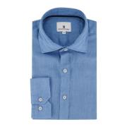 Casual Blauw Linnen Overhemd State of Art , Blue , Heren