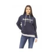 Blauwe Katoenen Trui met Lange Mouwen Fleece Hoodie Baldinini , Blue ,...