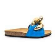 Blauwe Leren Platte Sandalen JW Anderson , Blue , Dames