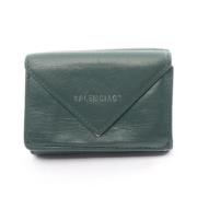 Pre-owned Leather wallets Balenciaga Vintage , Green , Dames
