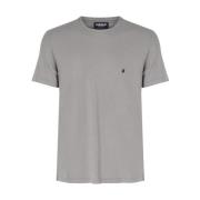 Korte Mouw Jersey T-shirt Grijs Rook Dondup , Gray , Heren