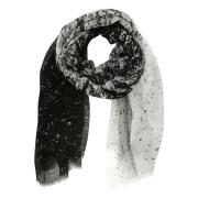 Zwart & Wit Wol Fringed Sjaal Hindustrie , Black , Heren