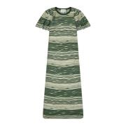 Groene Gebreide Jurk met Korte Mouwen Munthe , Multicolor , Dames