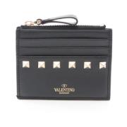 Pre-owned Leather wallets Valentino Vintage , Black , Dames