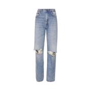 Wijde Pijp Vintage Lichtblauwe Jeans Dondup , Blue , Dames