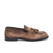 Bruine Suède Loafer met Kwastjes Alexander Hotto , Brown , Heren