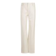 Textured Straight Pants Rotate Birger Christensen , White , Dames