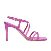 Fuchsia Patent Sandalen met Enkelband Ncub , Pink , Dames