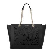 Bloemen Laser-Cut Crossbody Tas Baldinini , Black , Dames