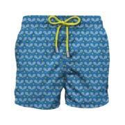 Heren Strand Shorts Micro Patroon MC2 Saint Barth , Multicolor , Heren