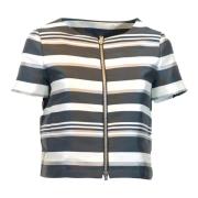 Korte cape jas zwart en ivoor Herno , Multicolor , Dames