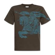 T-shirt met logo Burberry , Brown , Dames