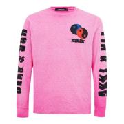 Lange Mouw Grafisch T-shirt Dsquared2 , Pink , Heren