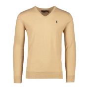 Kameel V-hals Slim Fit Trui Ralph Lauren , Brown , Heren