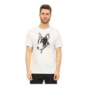 T-shirt met Grafische Print en Korte Mouwen Hugo Boss , White , Heren
