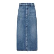 Denim Midi Rok Cast Blue Jeans Marella , Blue , Dames