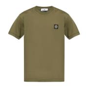 T-shirt met logo patch Stone Island , Green , Heren
