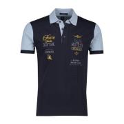 Polo shirt korte mouw donkerblauw Aeronautica Militare , Blue , Heren