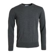 Donkergrijze Wol Crew Neck Sweater Dolce & Gabbana , Gray , Heren