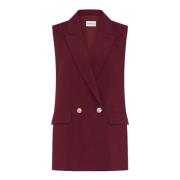 Mouwloze Linnen Blazer Bordeaux Marella , Red , Dames