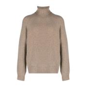 Kasjmier Roll-Neck Trui Ermenegildo Zegna , Brown , Heren