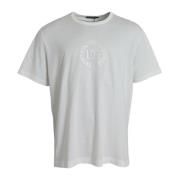 Wit Katoenen Logo Crewneck T-shirt Dolce & Gabbana , White , Heren