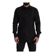 Zwarte Tuxedo Overhemd Slim Fit Dolce & Gabbana , Black , Heren